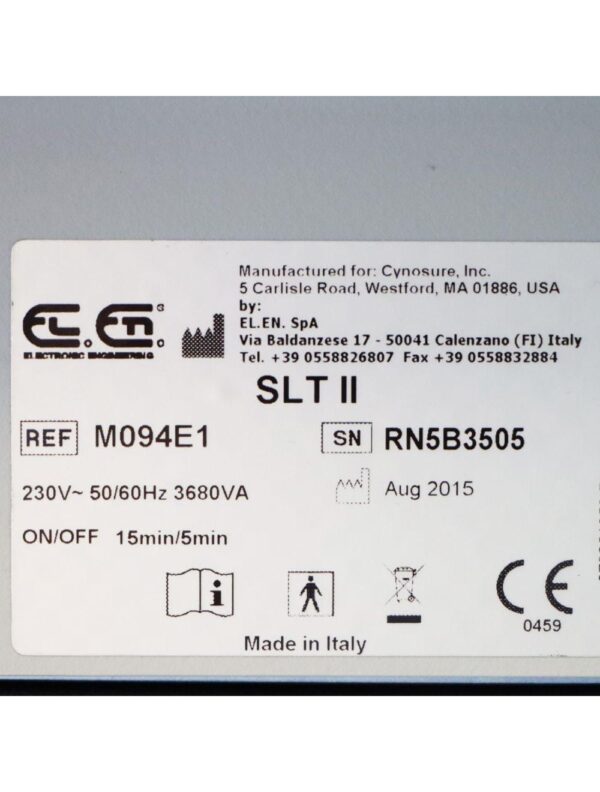 2015 Cynosure Cellulaze SmartLipo SLT II M094E1 Laser System 220V Workstation Unused