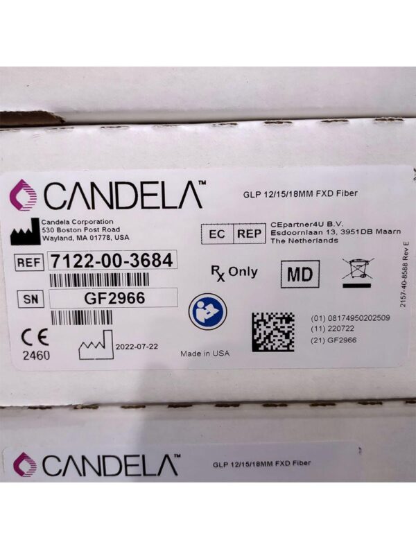Candela GentleLase Plus Fiber Assembly 12/15/18mm Factory NEW 7122-00-3684 (GF2966)