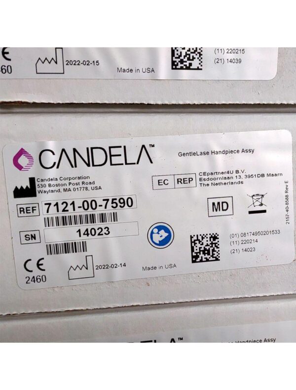 Candela GentleLase Plus Handpiece Assembly No Fiber Factory NEW 7121-00-7590 (14023sn)