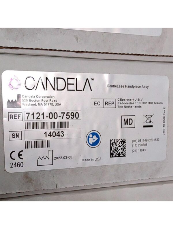 Candela GentleLase Plus Handpiece Assembly No Fiber Factory NEW 7121-00-7590 (14043sn)