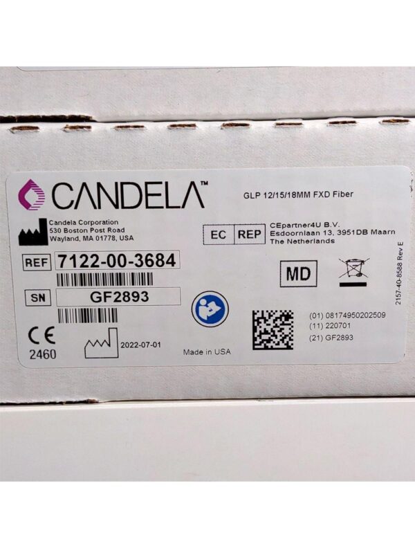Candela GentleLase Plus Fiber Assembly 12/15/18mm Factory NEW 7122-00-3684 (GF2893)