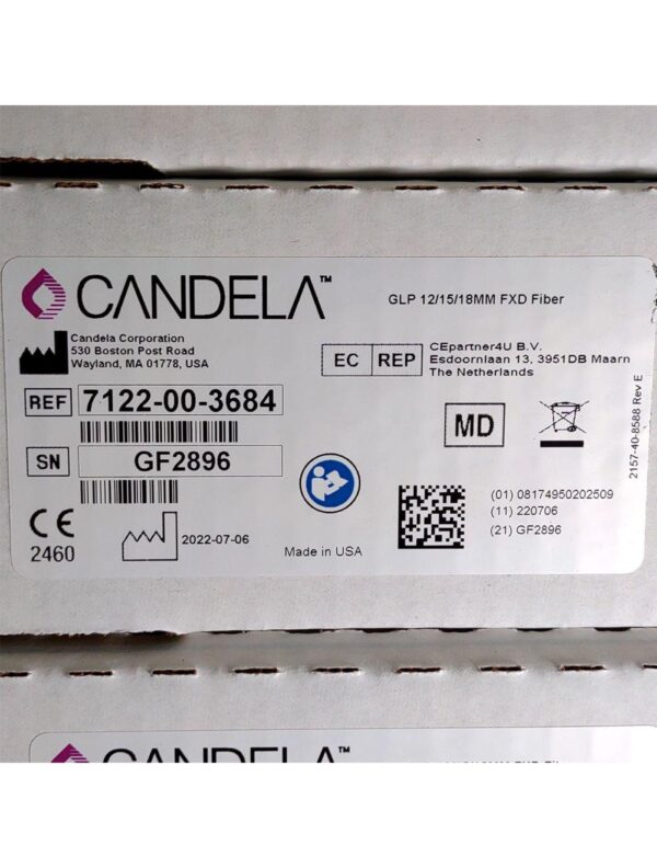 Candela GentleLase Plus Fiber Assembly 12/15/18mm Factory NEW 7122-00-3684 (GF2896)