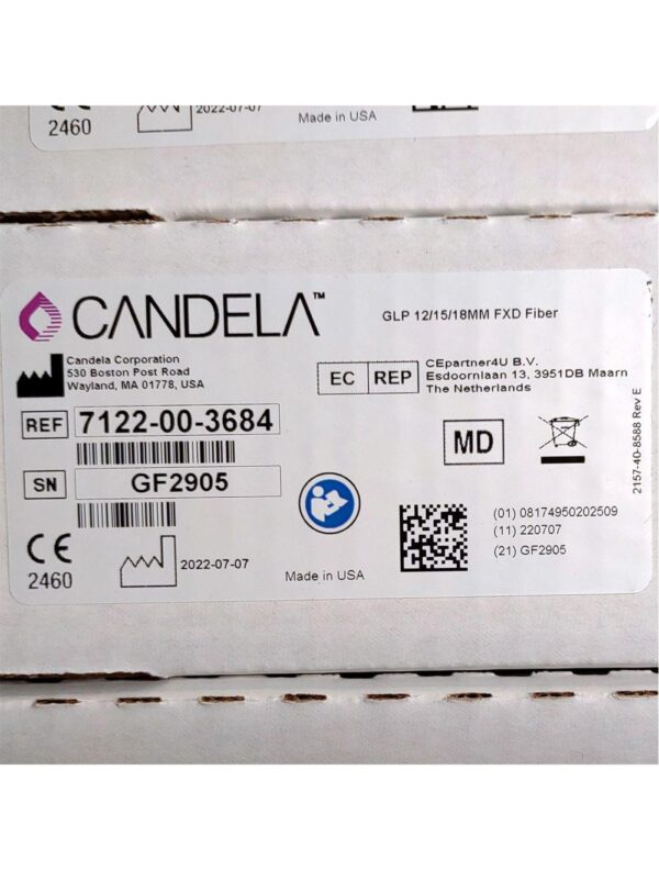 Candela GentleLase Plus Fiber Assembly 12/15/18mm Factory NEW 7122-00-3684 (GF2905)