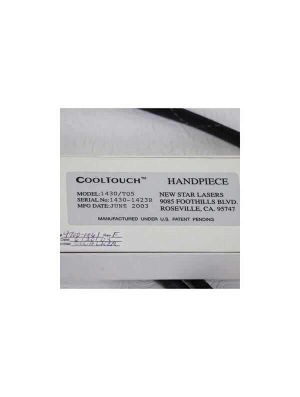 2003 NewStar CoolTouch TQ5 Handpiece Nd YAG Laser HP 9700-0061