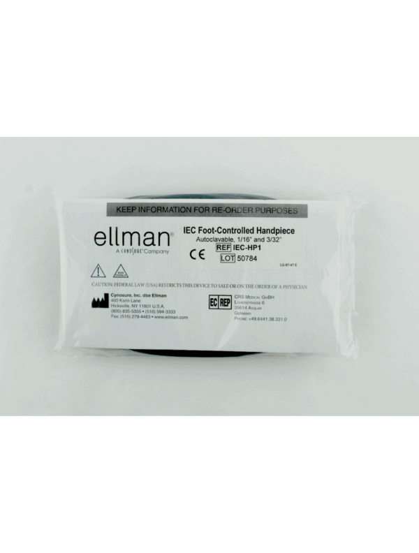 ELLMAN IEC FOOT-CONTROLLED HANDPIECE - AUTOCLAVABLE, 1/16"