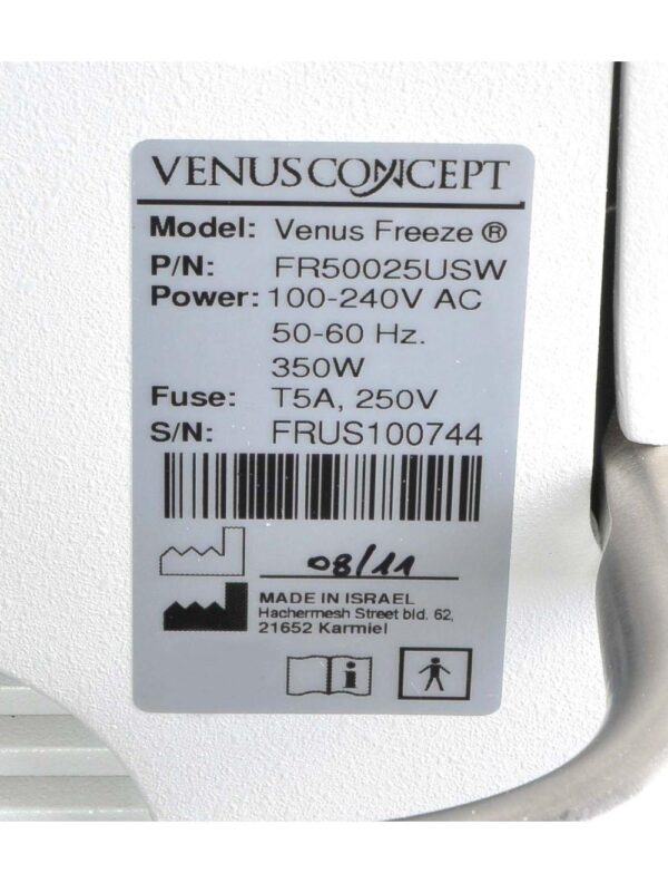 2011 VenusConcept MP2 FREEZE Skin Tightening Shape Radio Frequency Venus Concept