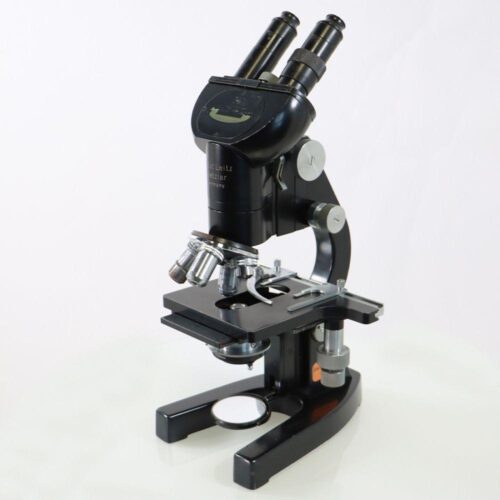 Vintage Ernst Leitz Wetziar Mirror Light Microscope Analog Coarse & Fine Focus