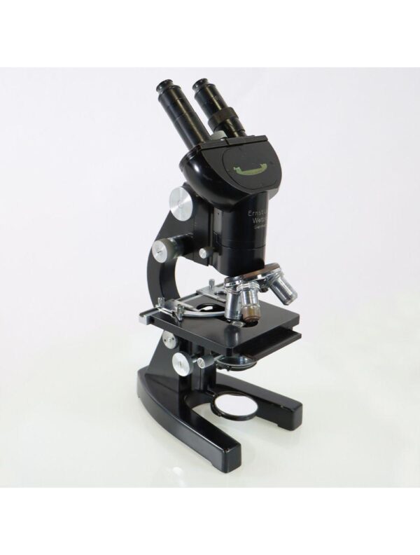 Vintage Ernst Leitz Wetziar Mirror Light Microscope Analog Coarse & Fine Focus