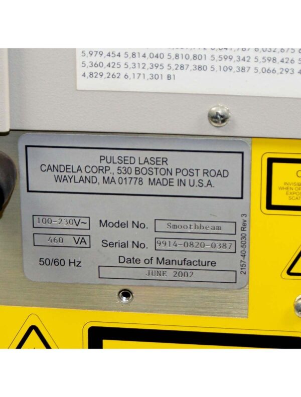 2002 Candela SmoothBeam Diode Laser Tabletop System Wrinkles Acne Scars Lesions