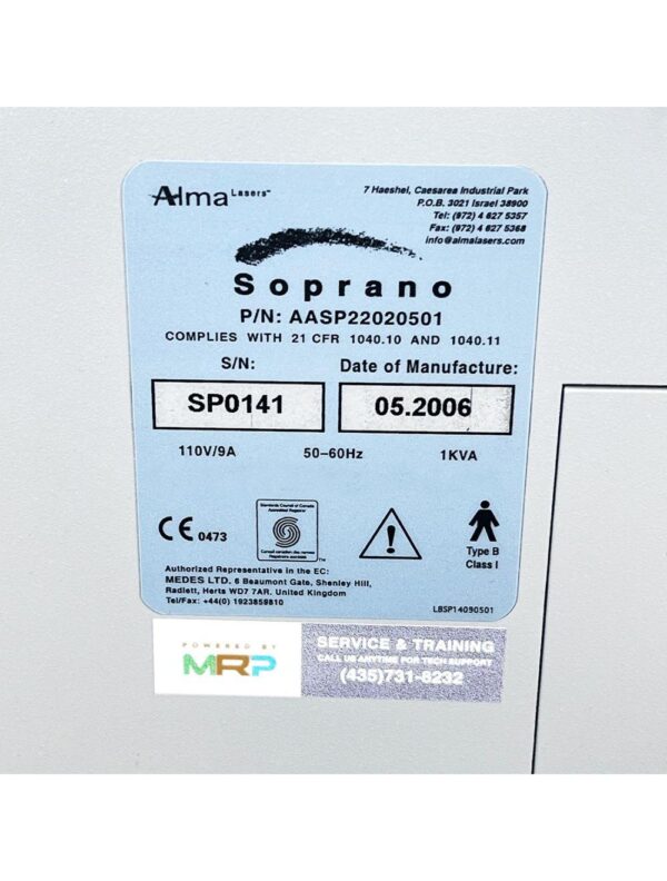 2006 Alma Soprano 810 nm Diode Laser Hair Removal HR All Skin Types NEW DIODE