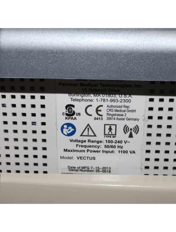 2013 Cynosure Palomar Vectus 810nm Diode Hair Removal Diode Laser System