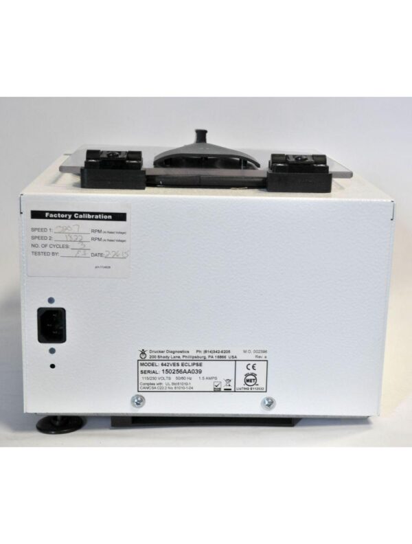 Drucker Diagnostics 642VES Eclipse Centrifuge Easy Spin 3500 RPM PRP 642 VES