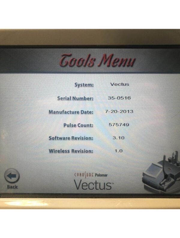 2013 Cynosure Palomar Vectus 810nm Diode Hair Removal Diode Laser System