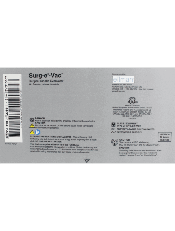 Ellman Surg-e-Vac Smoke Evacuation System with Quadtration Technology