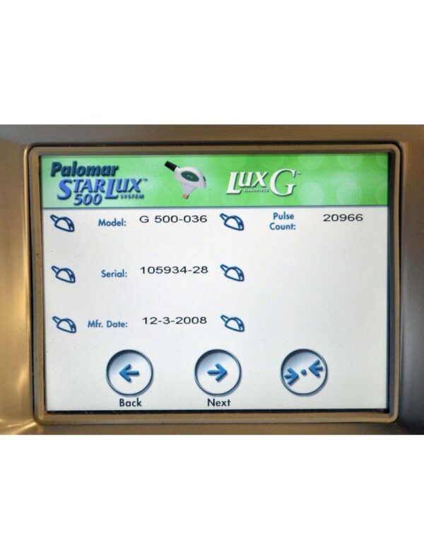2008 Palomar StarLux 500 IPL Laser LuxYs LuxV LuxRs LuxG Hair Removal Lesions