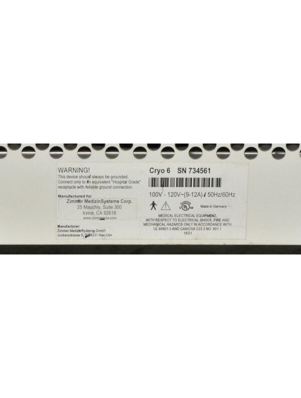 Zimmer CRYO6 IPL Laser Treatment Skin Chiller Cooler Cryo 6 Medizin Syneron