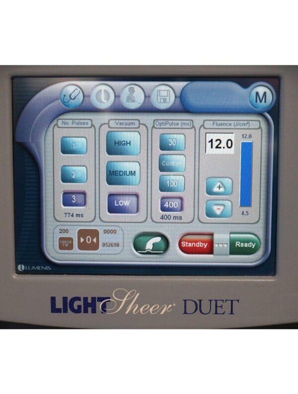 2010 Lumenis LightSheer Duet Laser ET HS 9x9mm 22x35mm Hair Removal Light Sheer