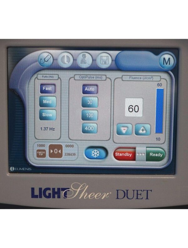 2010 Lumenis LightSheer Duet Laser ET HS 9x9mm 22x35mm Hair Removal Light Sheer