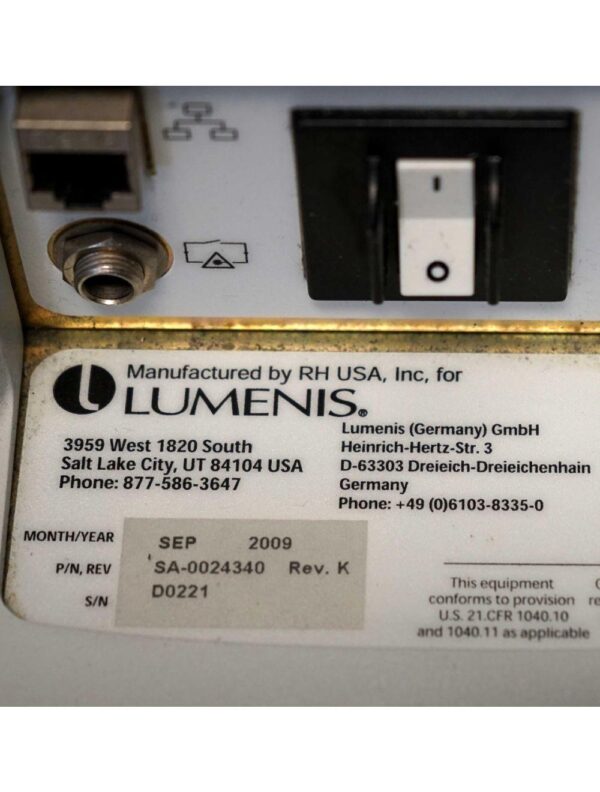 2009 Lumenis LightSheer Duet Laser ET HS 9x9mm 22x35mm Hair Removal Light Sheer