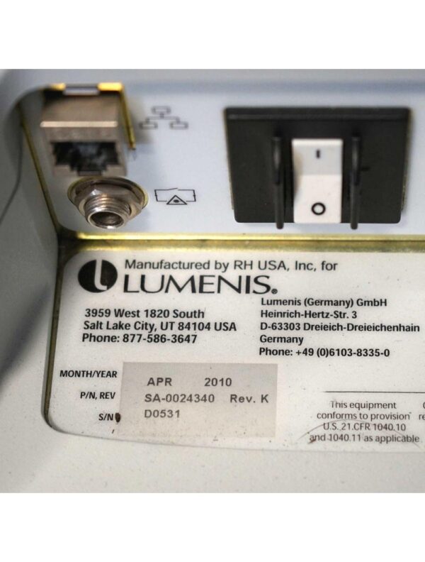 2010 Lumenis LightSheer Duet Laser ET HS 9x9mm 22x35mm Hair Removal Light Sheer