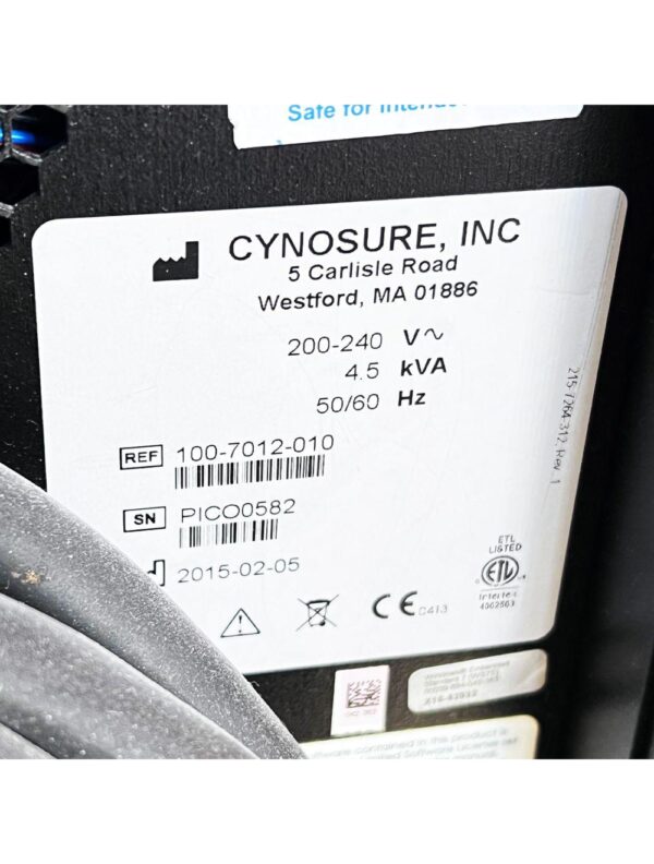 2015 Cynosure PicoSure 755-Wavelength Laser System Picosecond Pulse Skin Tattoo