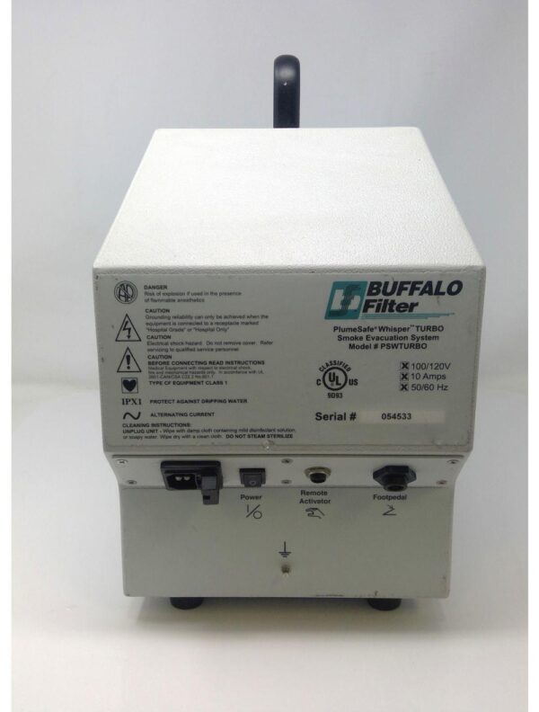 1 Buffalo Filter Plume Safe Whisper Turbo PlumeSafe RFID Smoke Evacuation System