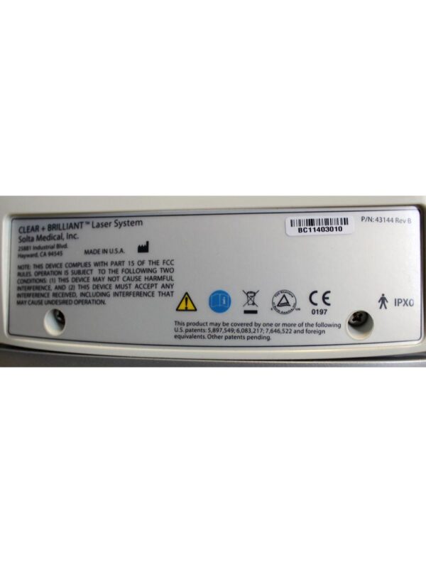Solta Clear + Brilliant Fractional 1440nm Diode Resurfacing Laser w/Handpiece