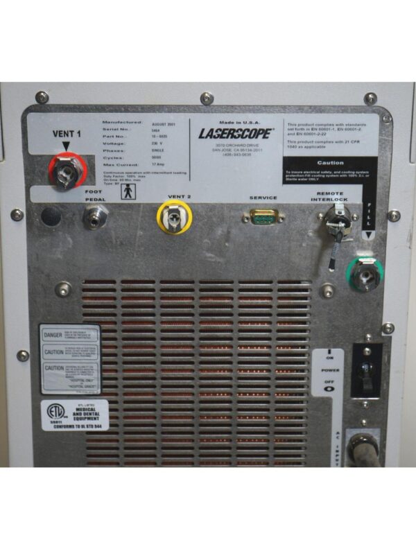 2001 Laserscope Lyra i Laser Nd Yag Hair Removal Skin Rejuvenation Vascular