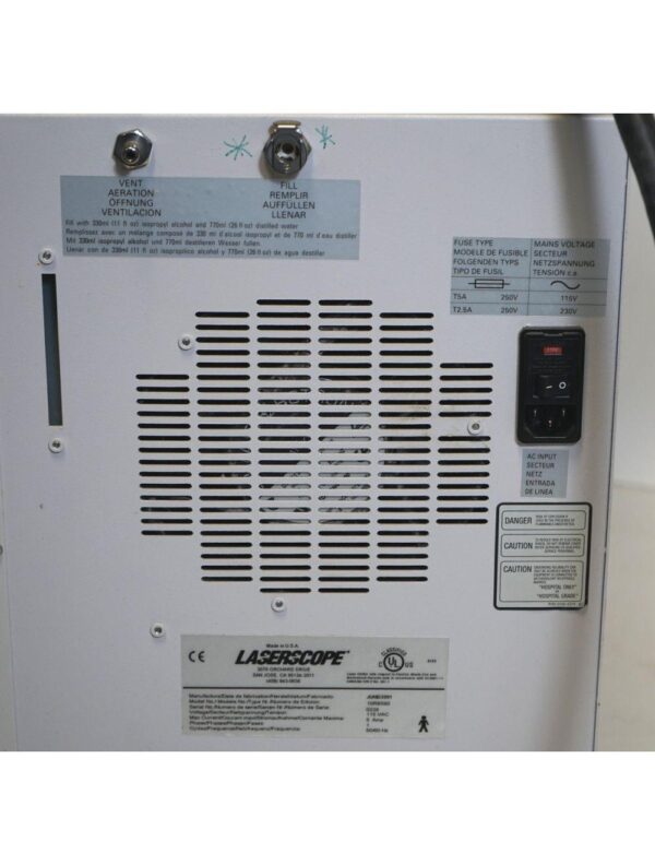 2001 Laserscope Lyra i Laser Nd Yag Hair Removal Skin Rejuvenation Vascular
