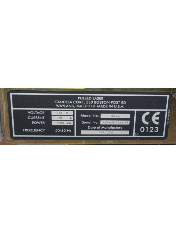 2000 Candela V-Beam PDL Pulsed Dye Laser Pulse VBeam Lesions Vascular Wrinkles