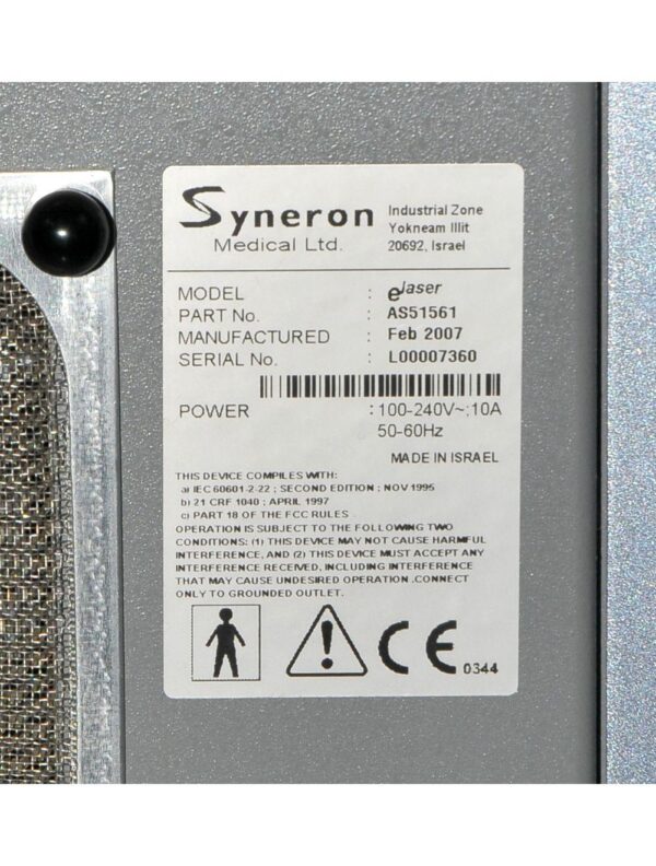 2007 Syneron ELOS eLaser Radio Frequency 810nm Diode RF Laser