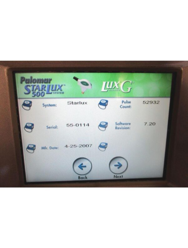 2007 Palomar StarLux 500 Laser LuxY LuxRs LuxG HandPiece Lux G Rs Y Hair Removal
