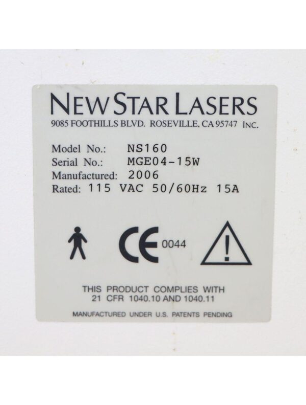 2006 New Star NS160 CoolLipo Laser Nd YAG 1320 nm Cosmetic Leg Veins CTEV CVI