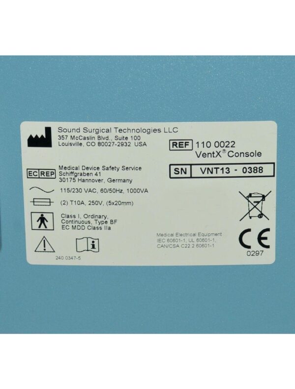 2013 Sound Surgical VaserLipo Vaser VentX Ultrasound Amplifier Aspiration System