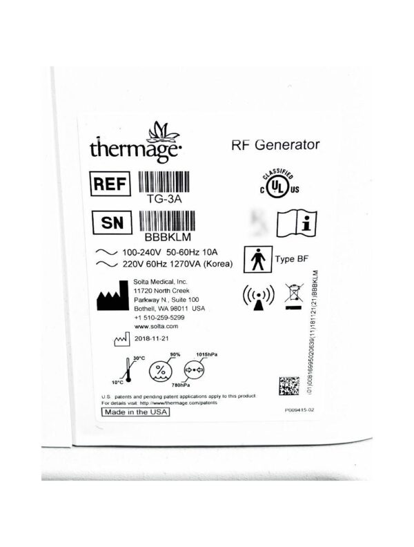 2020 Solta Thermage FLX Ultrasound Cellulite Smoothing Skin Tightening System (special)