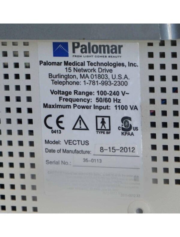 2012 Palomar Vectus 810 nm Diode Laser Hair Removal Cynosure Aesthetic Treatment