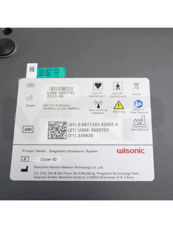 2023 Wisonic Clover 60 Diagnostic Ultrasound System W/ Trolley Cart