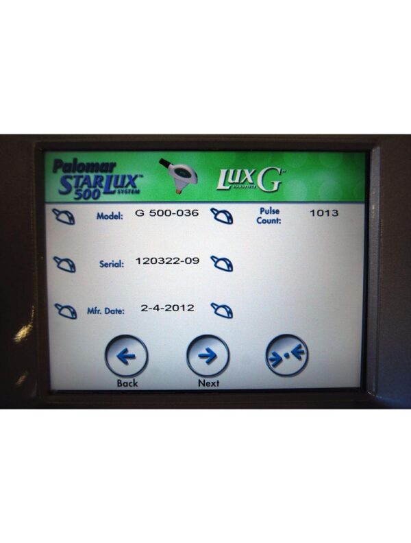 Cynosure Lux G 500 Handpiece 2012 Cynosure StarLux Hand Piece Star Palomar