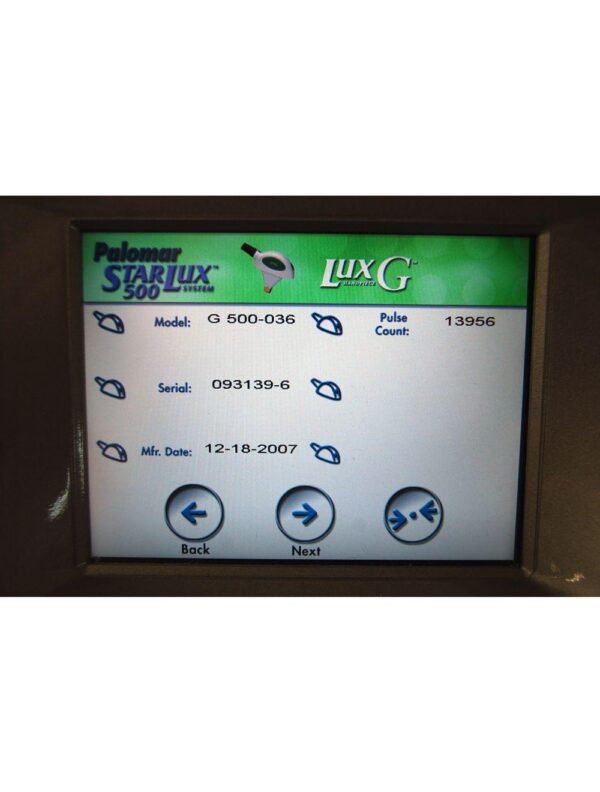 Cynosure Lux G 500 Handpiece StarLux Hand Piece LuxG Palomar 2007