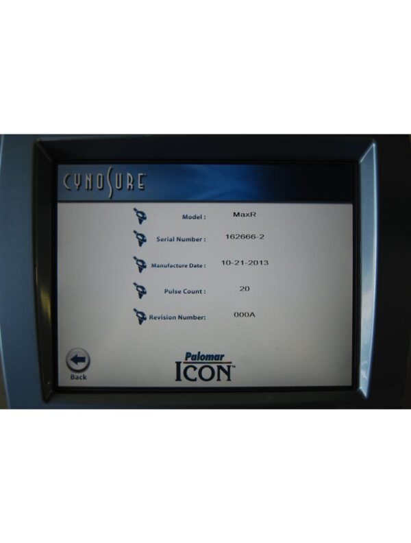 2013 Palomar Cynosure MaxR Handpiece Max R Icon Hand Piece Low Shots