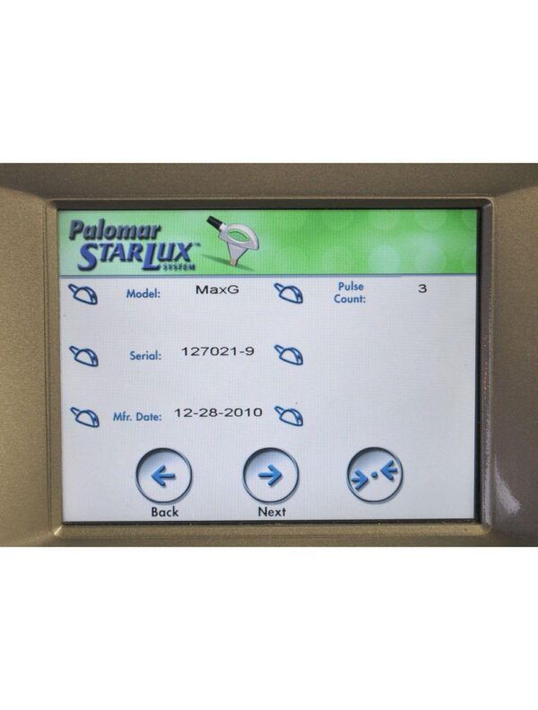 2010 Cynosure StarLux 500 Lux Laser System MaxG IPL Handpiece Max G Palomar