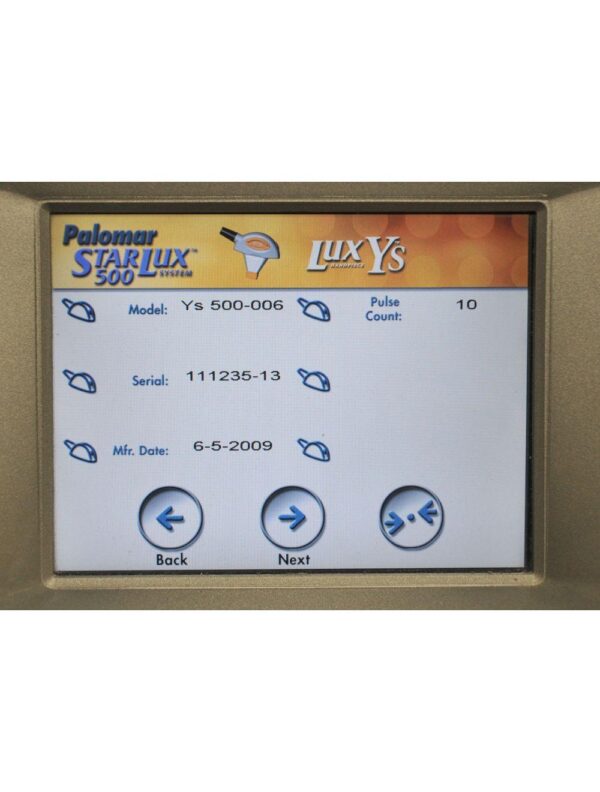 2009 Cynosure StarLux 500 Lux Laser System LuxYs Handpiece Palomar Ys Hand Piece