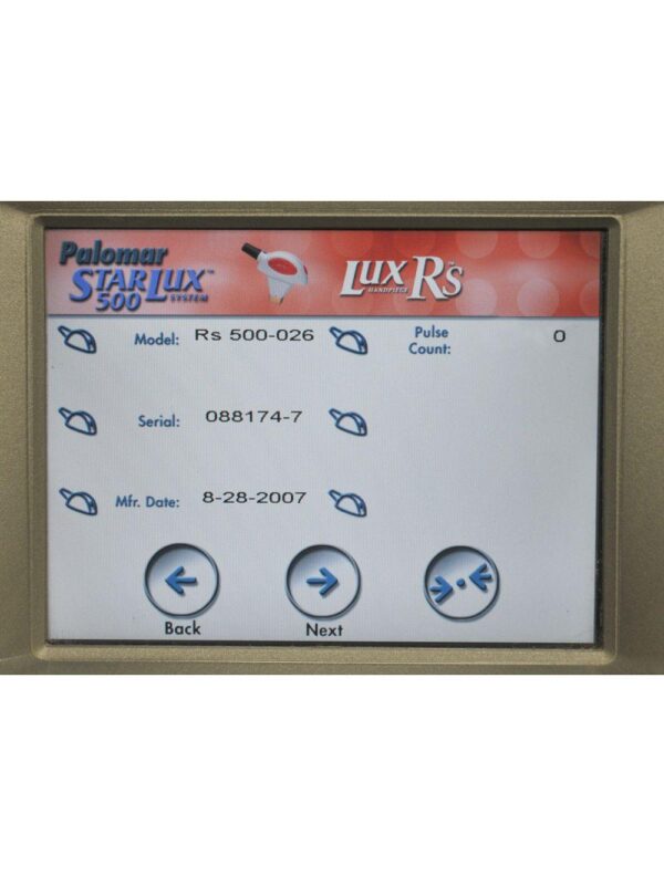 2007 Palomar LuxRs Handpiece IPL StarLux System Hand Piece Cynosure Lux Rs