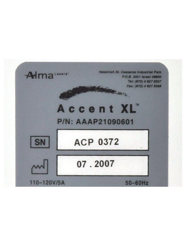 Alma Accent XL Laser BiPolar UniPolar Handpieces Cellulite Reduction RF 2007