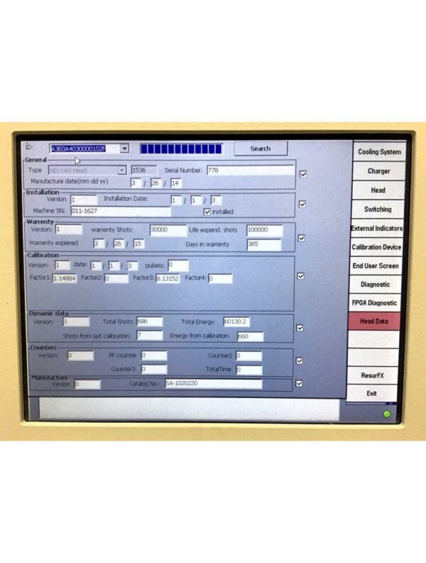 Lumenis M22 Multi-Spot Nd YAG 1064 nm Laser Handpiece ONLY 686 SHOTS 2014