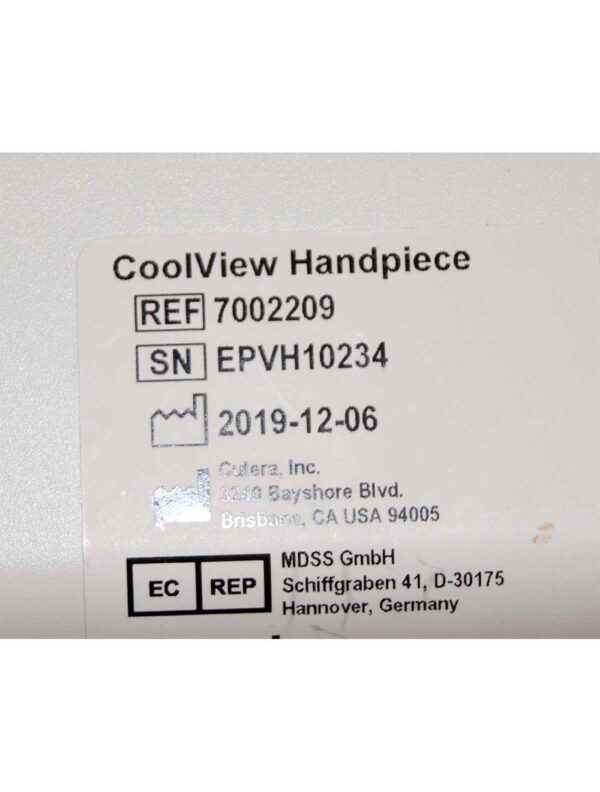 2019 Cutera Excel V+ ExcelV Nd:YAG CoolView Laser Cool View Handpiece 7002209