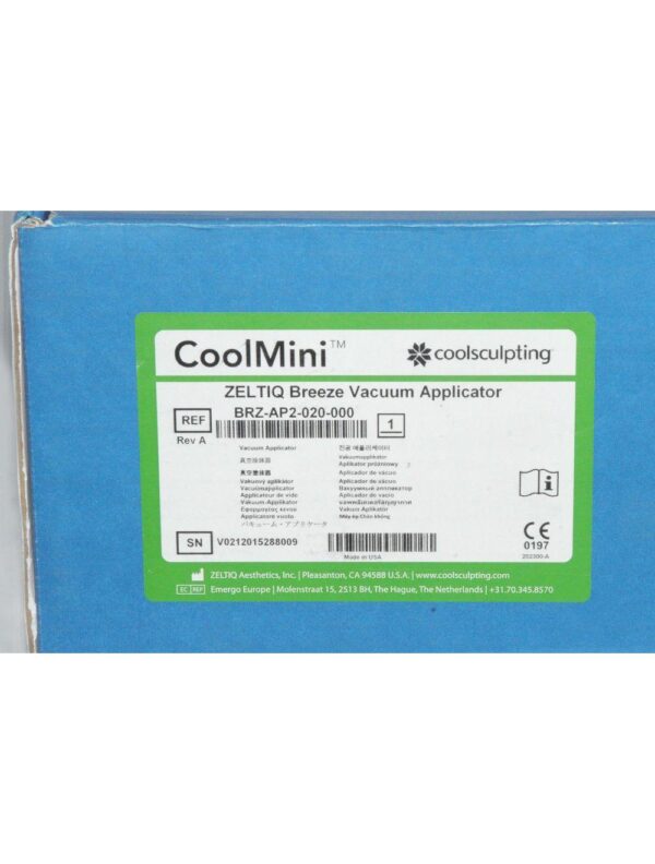 ZELTIQ CoolMini Coolsculpting Breeze Vacuum Applicator BRZ-AP2-020-000 Cool Mini