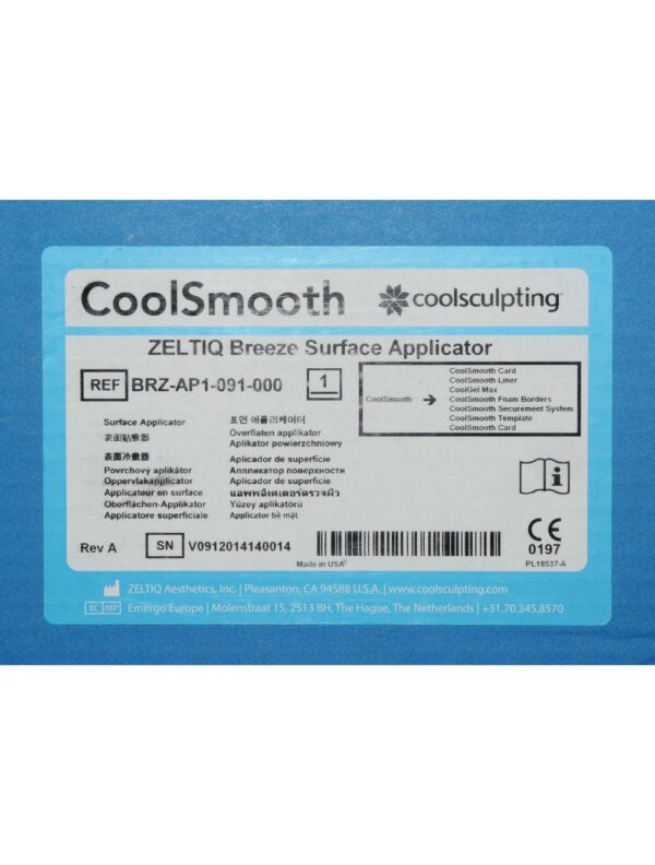 Zeltiq BREEZE Surface Applicator CoolSmooth Zeltiq BRZ-AP1-091-000 Cool Smooth