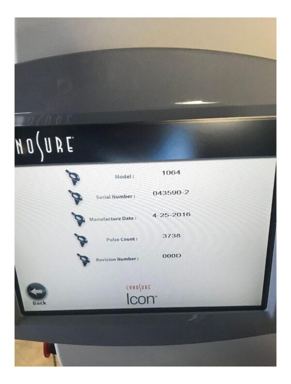 2016 Cynosure Palomar Icon 1064 + Plus NdYAG Laser Handpiece LOW USE 3K SHOTS