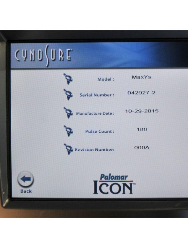 2015 Palomar ICON Laser MaxYs Handpiece Lesions Hair Removal * Low Pulse Counts!